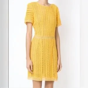 Michael kors yellow crochet dress sales